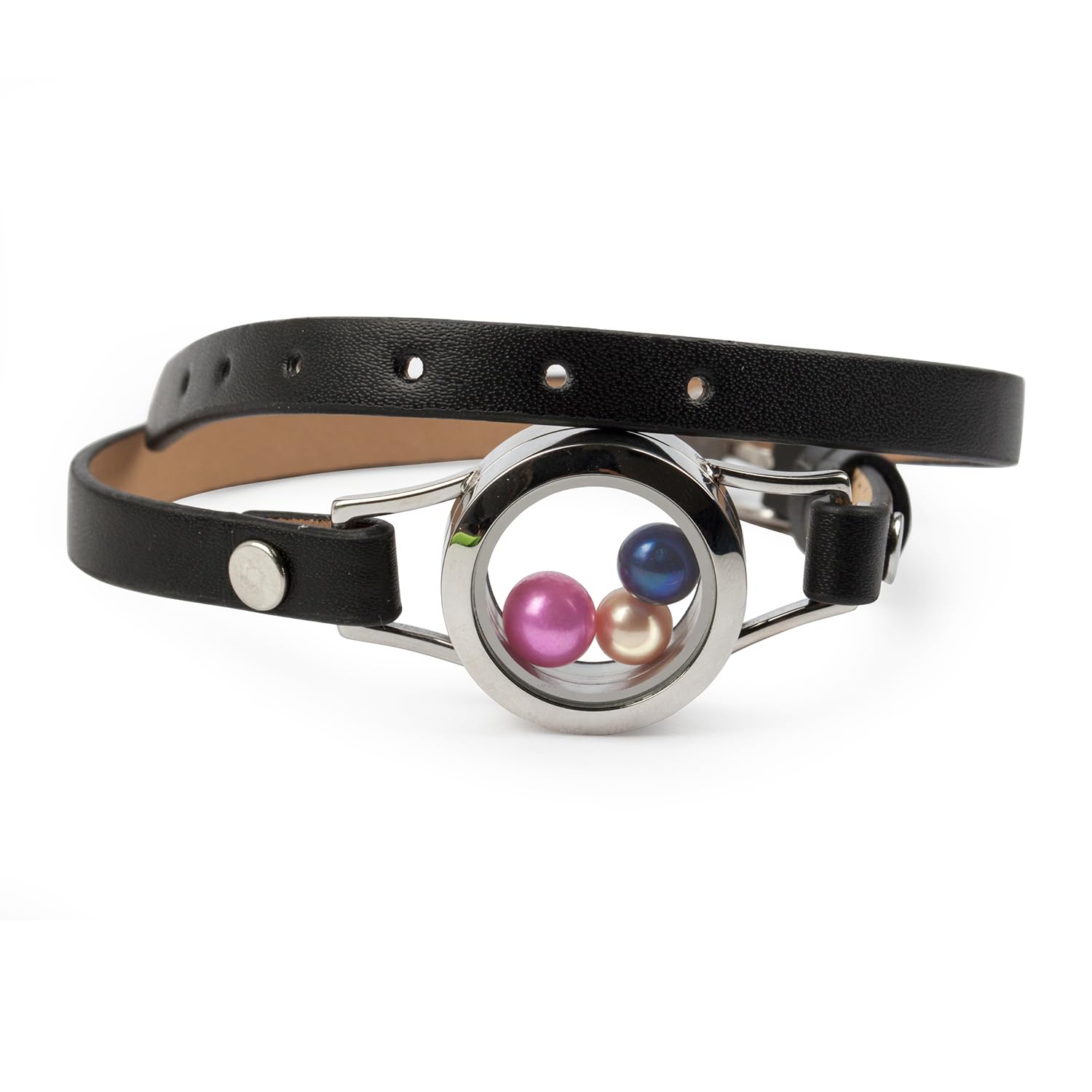 

Africanbeads 316L Stainless Steel Floating Memory Locket Assorted Styles and Colorful Silver Plated Charm Leather Bangle for Girls and Pearl Bracelet,