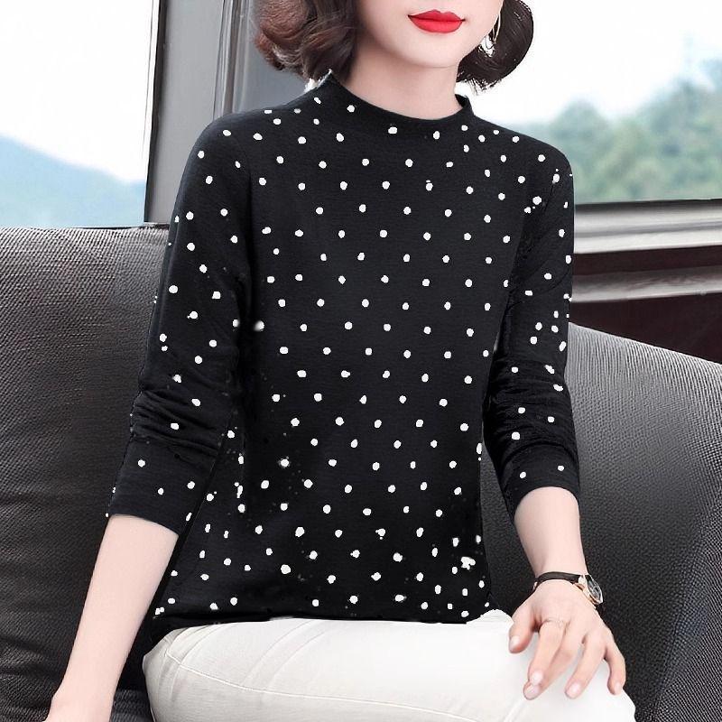 Women S Plus Size Long Sleeve Thermal T Shirt For Middle Aged Mom Warm Casual