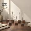 Party Place Card Holder Wooden Cube Memo Clip Stand, Note Display Solid Wood Square Base Desktop Organizer Holder, Vertical Receipt for Wedding
