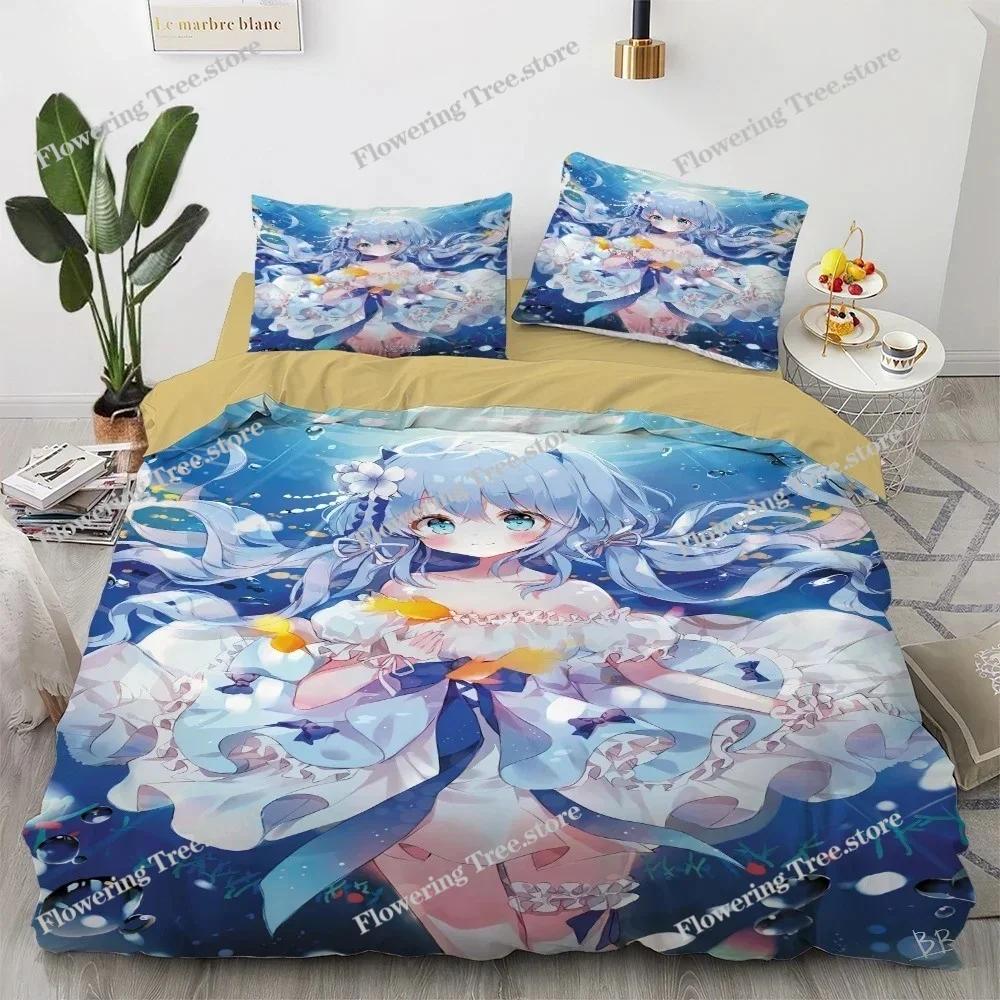 Anime kawaii Pościel Zestaw Japonia Anime loli Poszewka na kołdrę Zestaw Dziecięca Sypialnia Kreskówka 3D Drukowana Poszewka na kołdrę Sypialnia Prezent