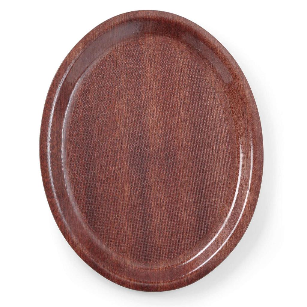 Wooden Anti-Slip Waiter Tray - Oval