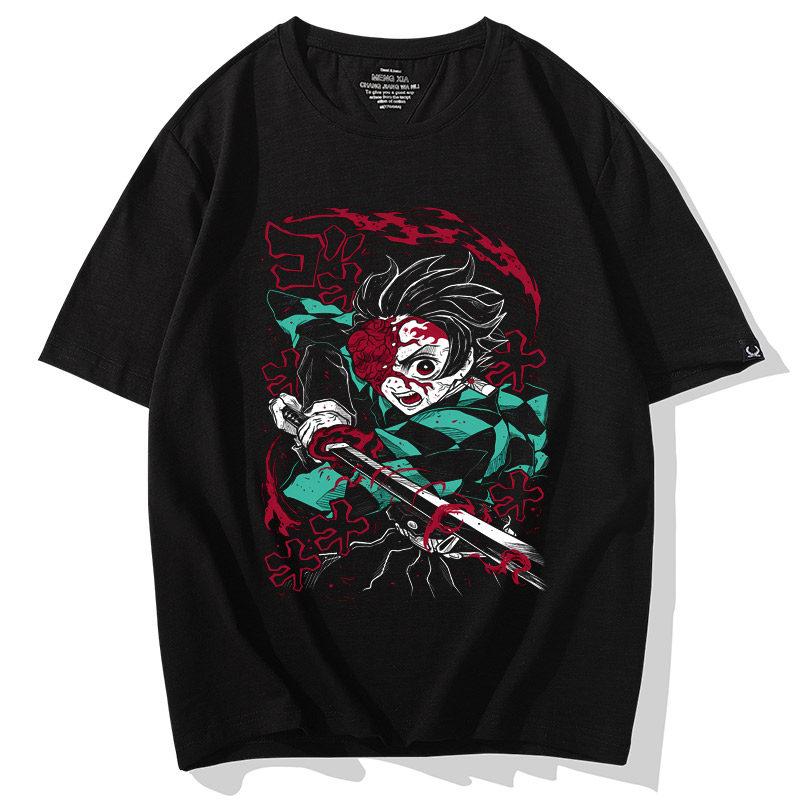ZX Infinite City Ghost Charcoal Zhilang Tshirt Ghost Killing Blade Short Sleeve Men and Women Anime Around Anime Half Sleeve 4XL