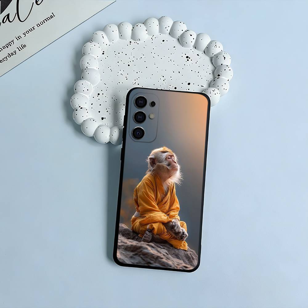 

C-Cute Funny Monkey Phone Case For Samsung S25,S24,S21,S22,S23,S30,Ultra,S20,Plus,Fe,Lite,Black Soft Silicone Samsung S21 S305G