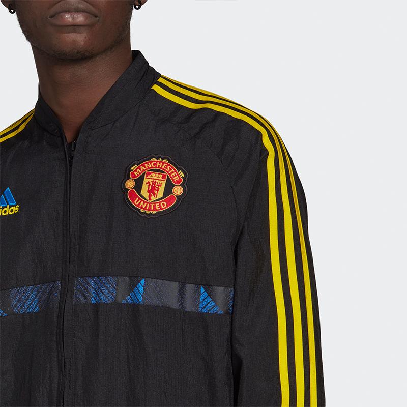Adidas Manchester United Football Sports Stand Collar Zip Jacket Men Outerwear Black GR3871