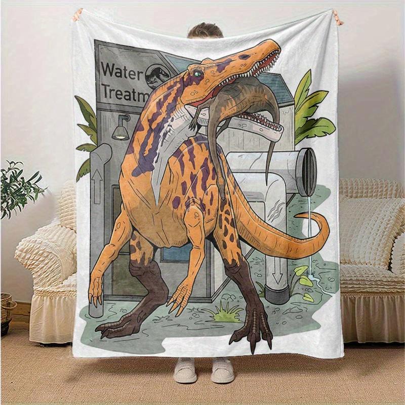 1pc Water Treatment Tyrannosaurus Blanket  Soft Throw for Home Decor, Gift Idea, Living Room, Travel, Camping, Car Blankets
