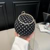 Handheld Round Ball-shaped Bag with Trendy Polka Dots for Ladies, with A Crossbody Chain Strap, Women's Bag