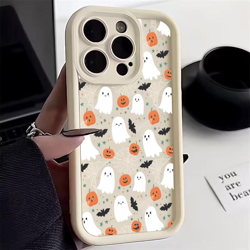 Halloween Pumpkin Ghost Phone Case For Samsung Galaxy S25 S24 S23 S22 S21 Ultra Plus FE A26 A33 A25 A16 A56 A06 A24 Soft Cover