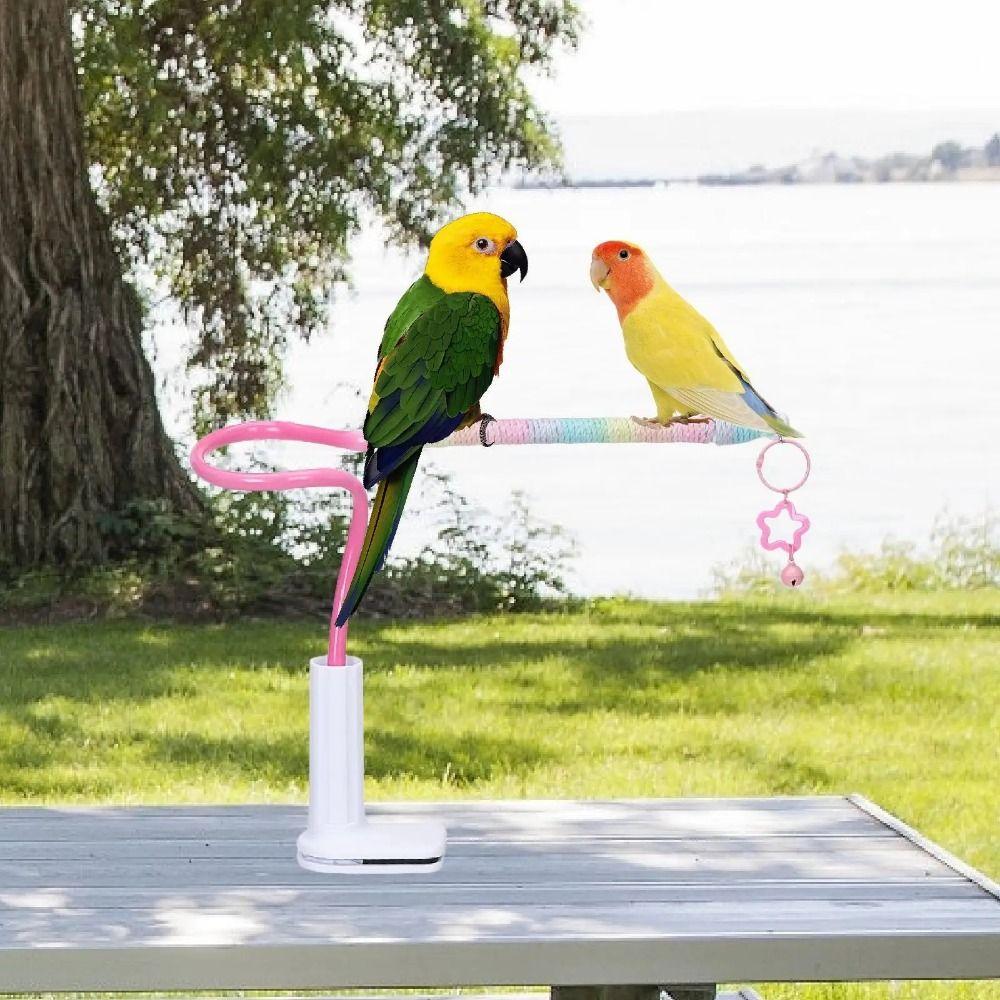 Non-Slip Bird Perch Stand Stable Paw Grinding Sticks Portable Parrot Standing Pole Parakeet Cage