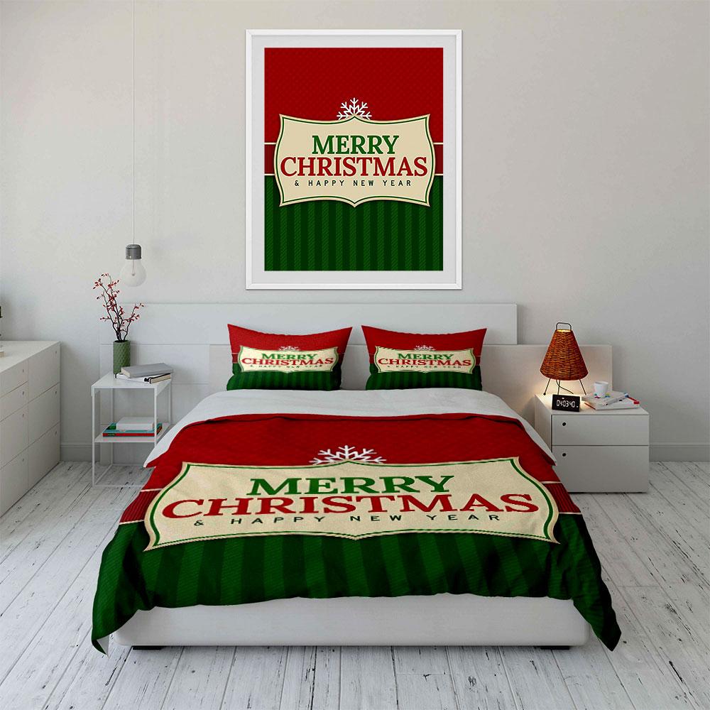 Merry Christmas Bedding Set Bedding Duvet Cover Set Duvet Cover Pillowcases (1 * Duvet Cover 2 * Pillowcases, without duvet insert)
