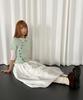 CHICKS Stand Collar Asymmetrical Shirt Mint