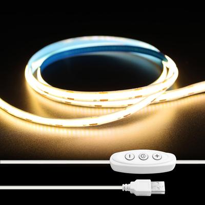 iNextStation LED Strip Light, 2M COB USB High-Density, 5V Input Voltage, 320 LEDsm, Dimmable, 8mm Width, Warm White