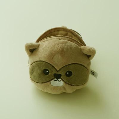 Illeraccoon Soft Velboa Character Mini Pouch & Card
