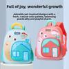 Kids Cartoon Snail Print School Backpack With Breathable Nylon For Preschoolers