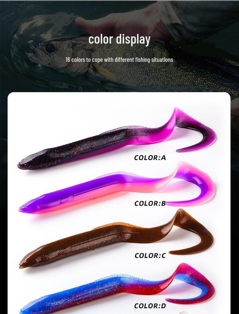 BEARKING Soft Bait Eel Lure with Lead Head Hook, 15cm/20cm for Long Cast Sea Fishing (L45L46)