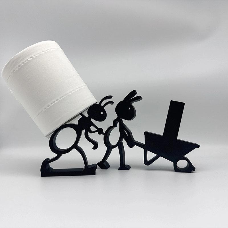 3D Printed Ant-Shaped Paper Towel Holder - Cute & Practical Bathroom/Office Decor, Space-Saving Organizer for Kitchen/Toilet