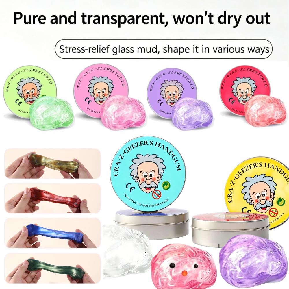 Topmix Light Colorful Non-Newtonian Liquid Decompression Toys Kid's Transparent Elastic Modeling Compound Non Toxic Creative Craft