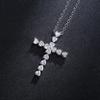 Huitan Delicate Crystal Heart Cross Pendant Necklaces for Women Shiny CZ Nice Anniversary Gift Fashion Versatile Female Necklace