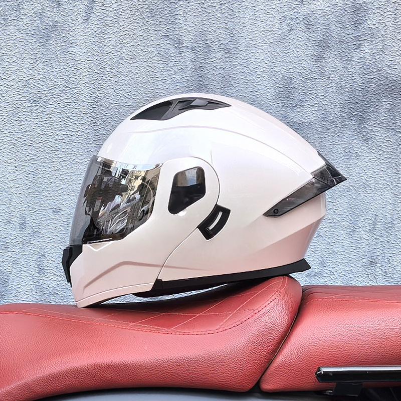 Small shell helmet peel-off helmet motorcycle helmet locomotive double lens men's and women's four-season motorcycle cruise helmet large