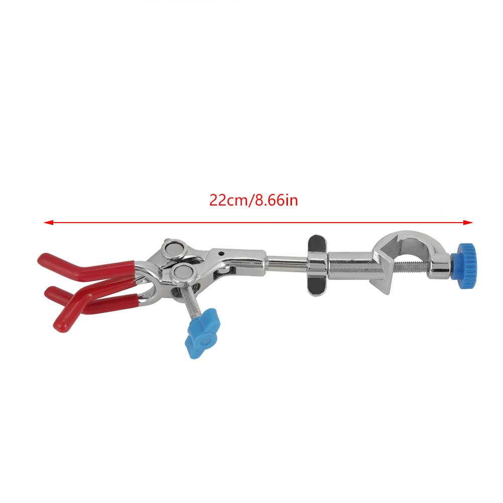 Adjustable Three Prong Swivel Flask Clamp Lab Test Tube Condenser Lab Holder