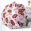 1pc Butterfly Floral Pattern Automatic Opening and Closing Folding Umbrella with 8 Iron Ribs - Portable, Foldable for Travel Yy251124147