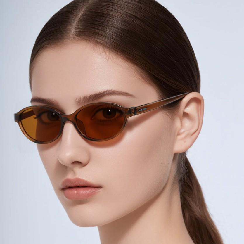 Women's High-End Retro Oval Sunglasses with Sun Protection