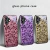 Abstract leopard print For iPhone 17 Air 16 E 15 Plus 14 Pro Max 13 12 mini 11 5 6 7 8 Plus XR XS Max SE Black Glass Phone Case