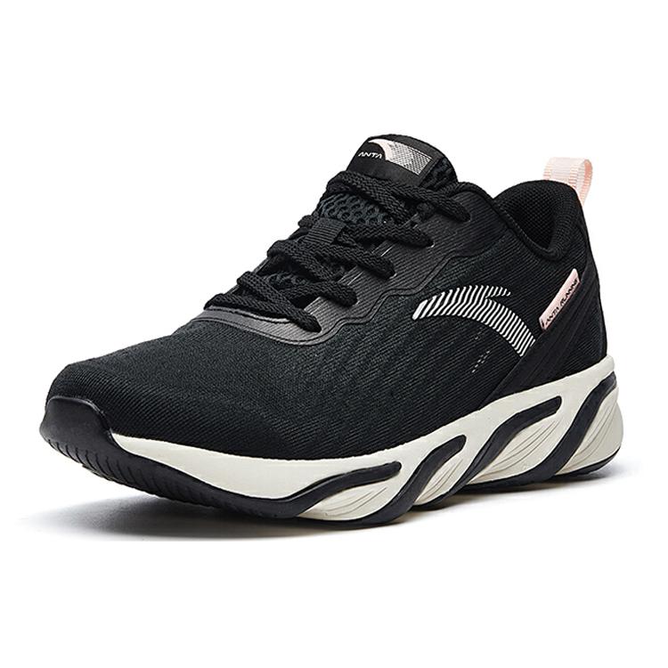 Anta 2020 Running Collection Rebound Cushioning Lightweight Breathable Low Top Running Shoes Women's Black White 122025515-1