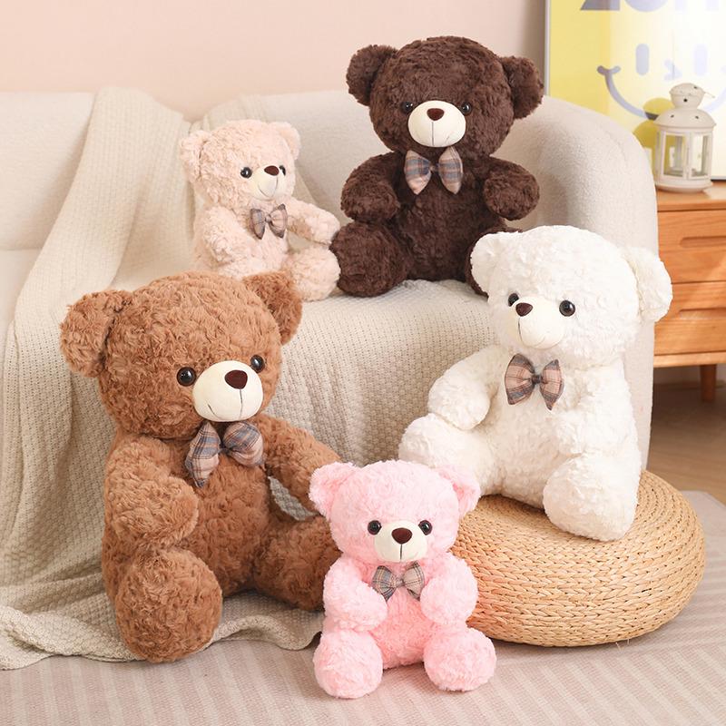 Cute Plush Teddy Bear with Bow – Perfect Companion Doll Gift for Girls