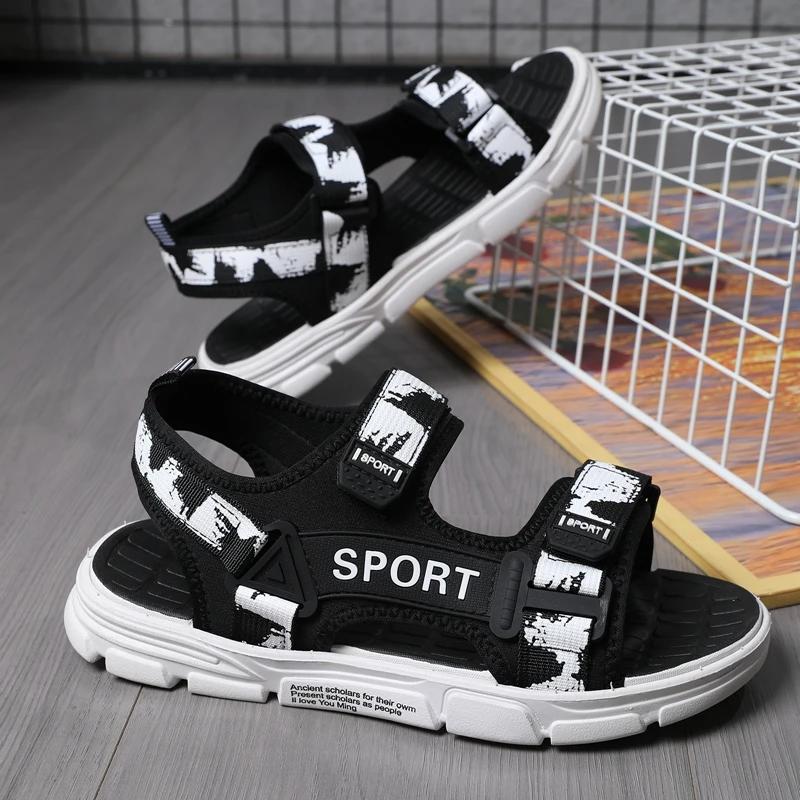 

Sandals Men s 2025 Spring and Summer Outer Wear Youth Students Thick-Soled Non-Slip Wear-Resistant Beach Shoes 45 білий