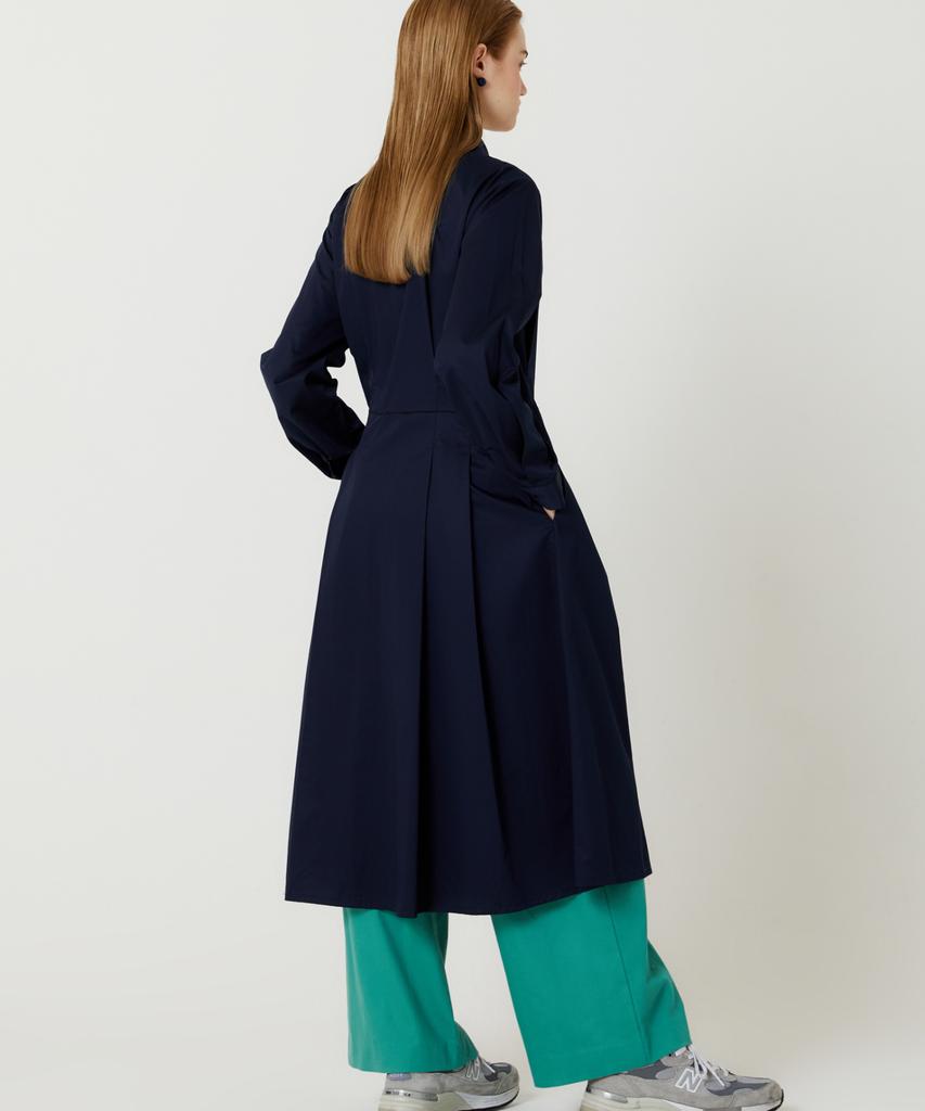 The Studio K Short Shirt Layered Slim Long Dress (Navy)