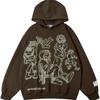 Mens Oversized Hooded Sweatshirt With 3D Digital Print Loose Fit Streetwear