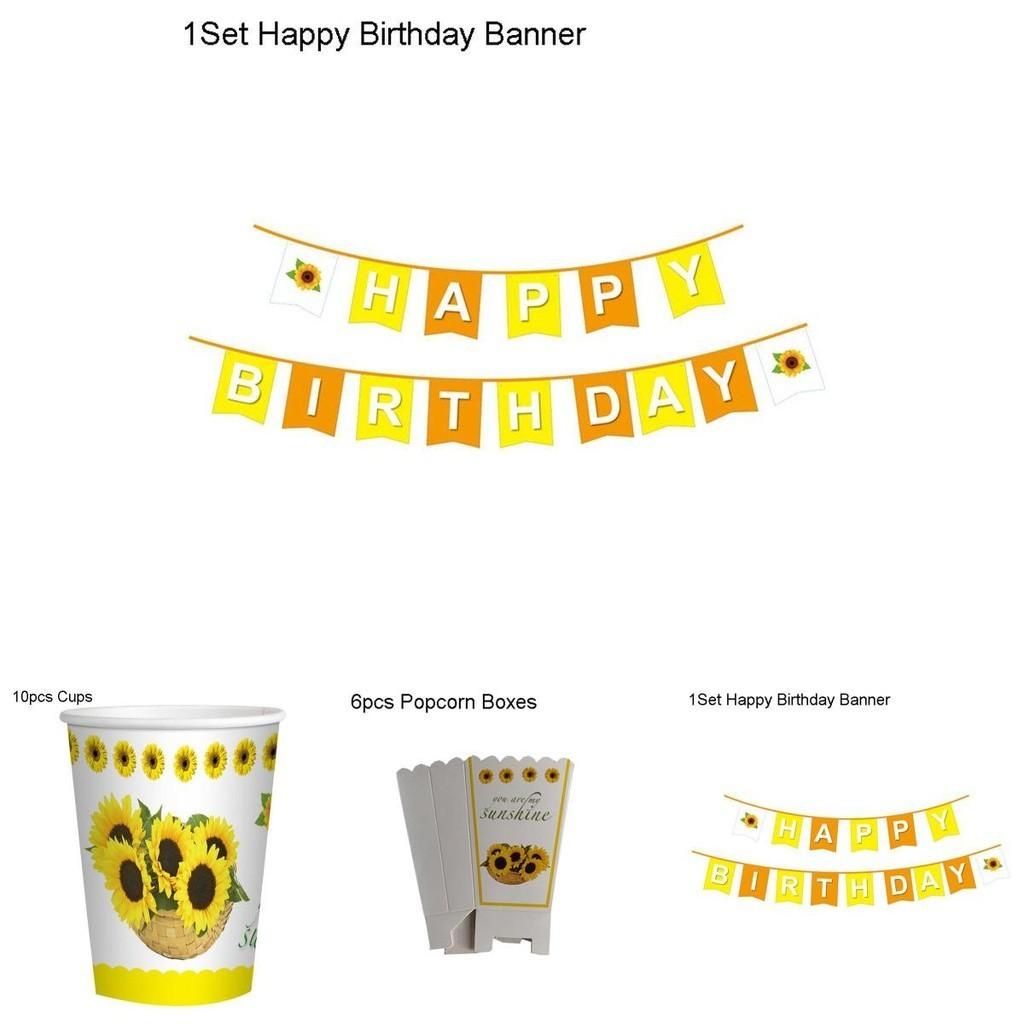Delightful Sunflowers Theme Party Decoration Kit For Joyful Baby Showers And Birthday Parties