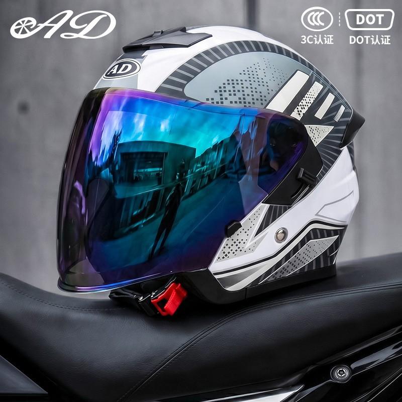 DOT 3C Certified 3/4 Motorcycle Helmet Men Women Full Season Use UV Protection Open Face Off-Road Riding