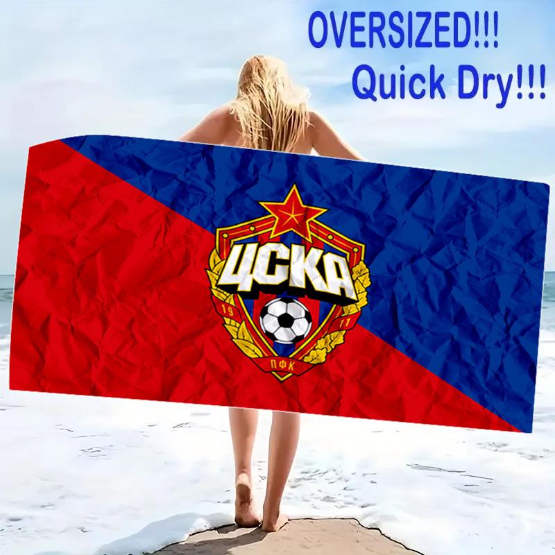 PFC CSKA Moscow Logo Print Beach Towel, Large Soft Quick Dry Towel for Beach Camping Swimming