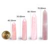 Set da 4 Pezzi Punta di Cristallo di Quarzo Rosa Naturale Bacchetta Cristallo Rosa Prisma Esagonale Pietra Obelisco Lucidato a Mano Artigianato per Ornamento Domestico