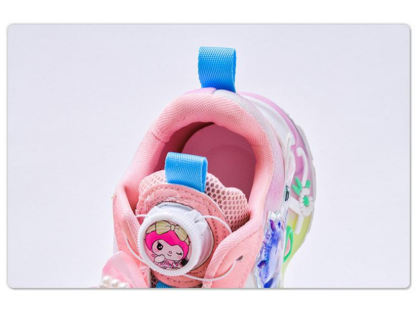 2025 Autumn Cartoon Princess Rotating Mesh Anime Luminous Girls' Sports Shoes