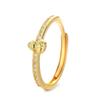 18K Gold-Plated Exquisite Chinese Style Gourd Ring for Women, Adjustable Design