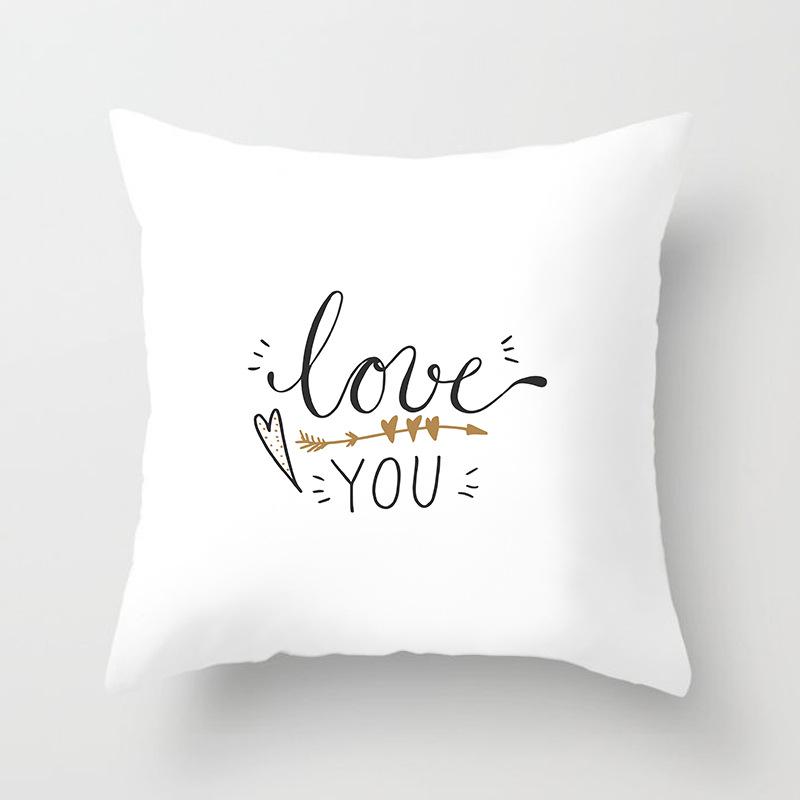 Modern Simple Pillow Letter Watercolor Print Pillow Cushion Cover Home Supplies