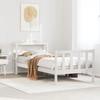 VidaXL Bed Frame with Headboard White 90x190cm Solid Pine Wood, Bed, Bedroom Furniture, Wooden Bed, Bed 3305748