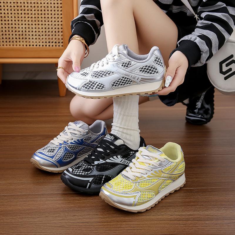 Fashion High Quality Casual Sneakers Women Lace-up Round Toe Running Shoes Woman Comfort Patchwork Flat Walk Shoes Female Sneakers Woman
