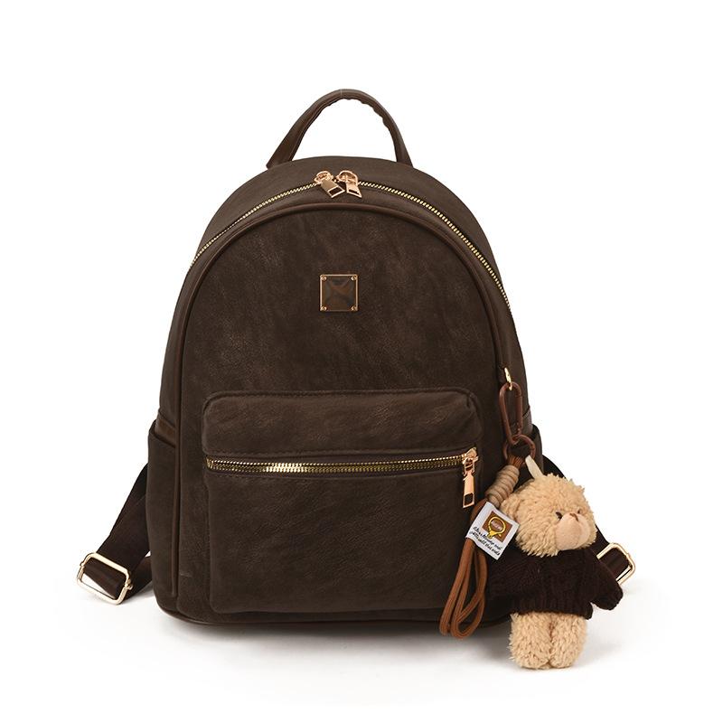 Fashionable Retro-style Women's Casual Travel Large Capacity Backpack with High-end Feel and Double Shoulder Straps