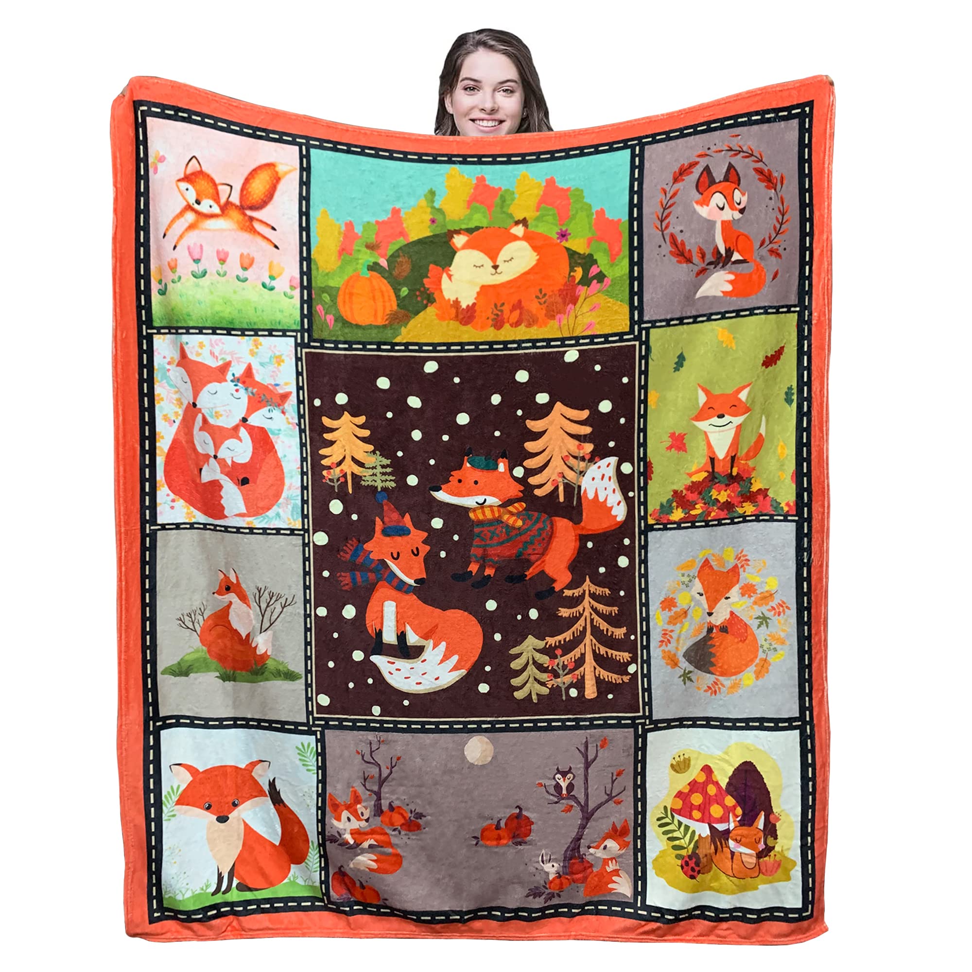 Okami Amaterasu Ultra-Soft Micro Flannel Blanket Japanese Fox Throw Blanket for Couch Sofa Bed Living Room Animal Themed Blanket 130x150cm