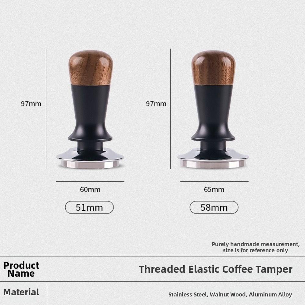 Constant Force Espresso Tamper Stainless Steel Ripple Base Spring Loaded Coffee Tamper Constant Pressure 58mm 53mm 51mm