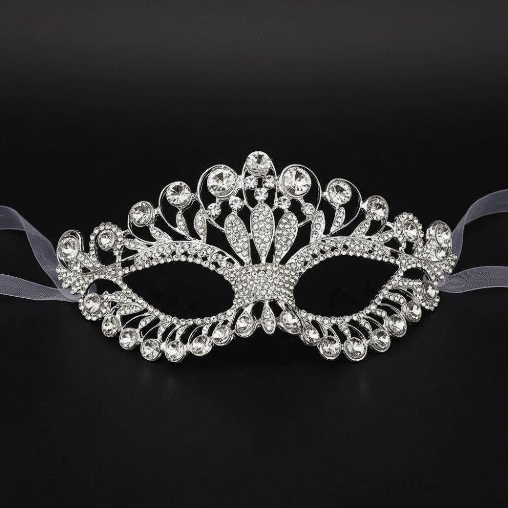 Half Face Crystal Face Jewelry Rhinestone Hollow Eye Mask Rhinestone Face Mask Pageant Event