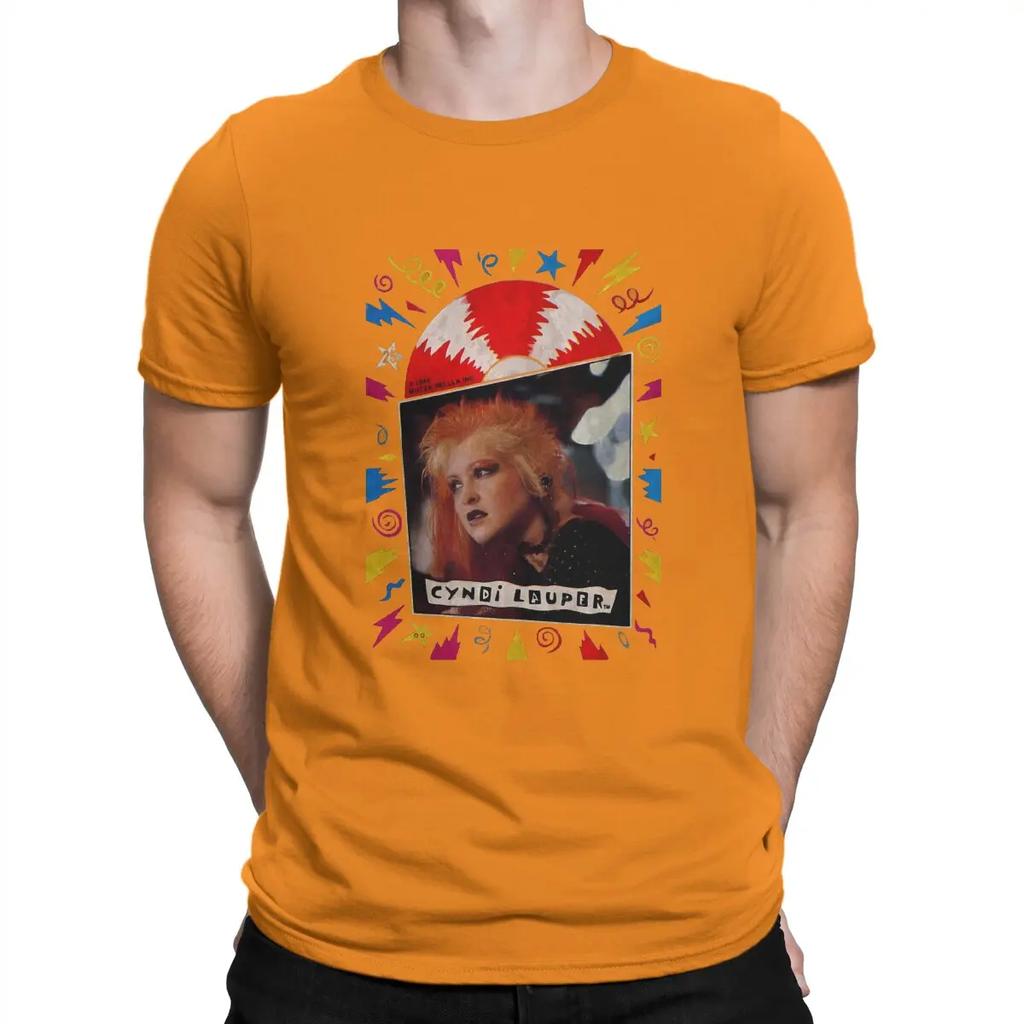 Leisure Cyndi T-Shirt Men Crewneck 100% Cotton T Shirts Cyndi Lauper Short Sleeve Tees Printed Clothing
