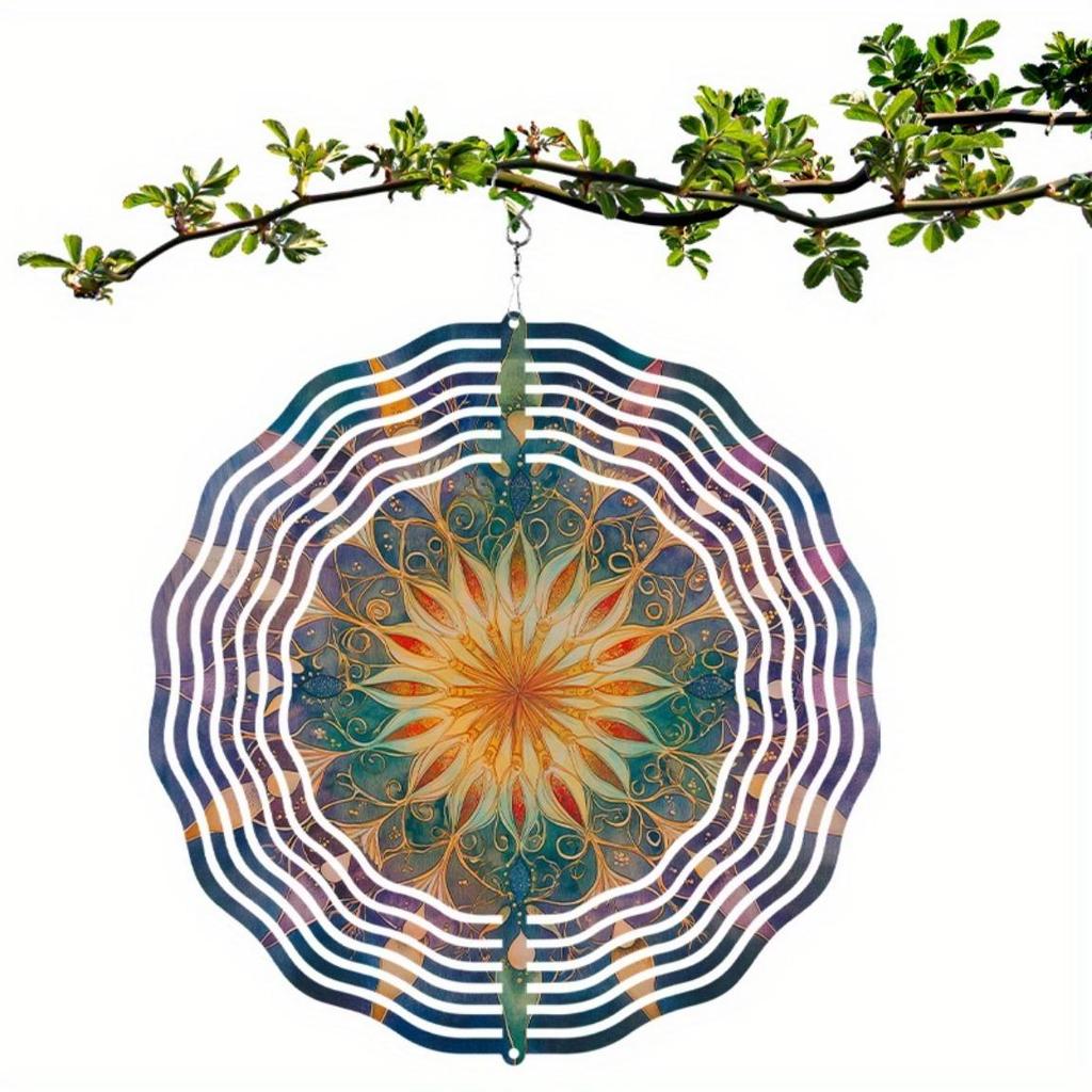 10-calowy wiszący dzwonek wietrzny dekoracja ogrodowa na zewnątrz z hakiem obrotowym 360° idealny na wiosnę lato na patio podwórko kreatywny pomysł na prezent