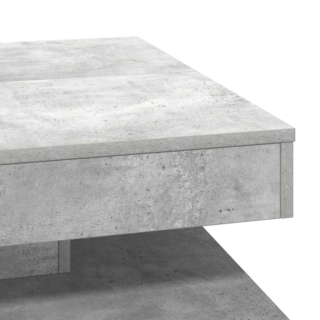 Rotating Coffee Table 360 degrees Swivel Concrete Grey 70 x 70 x 34.5 cm