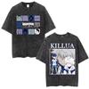 2026 New Anime Quality T-Shirt Men and Women Cotton Vintage Washed Print Retro Streetwear Sports Tops