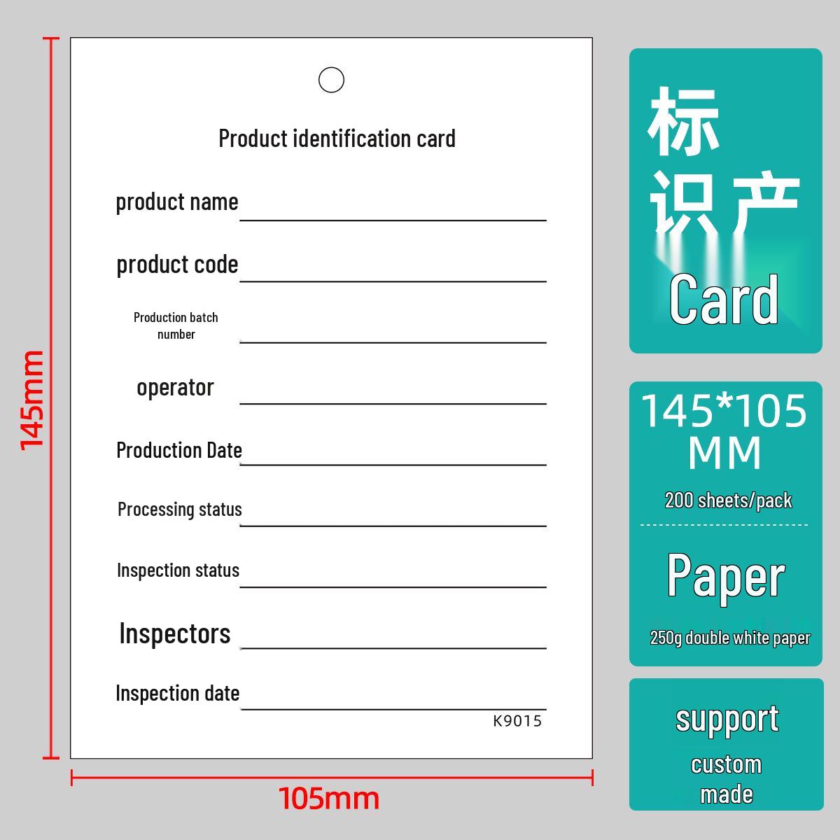 A6 ID Card Material: Inspection & Inventory Management Sign Cards