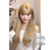 Lisa Style Long Straight White Gold Wig for Women